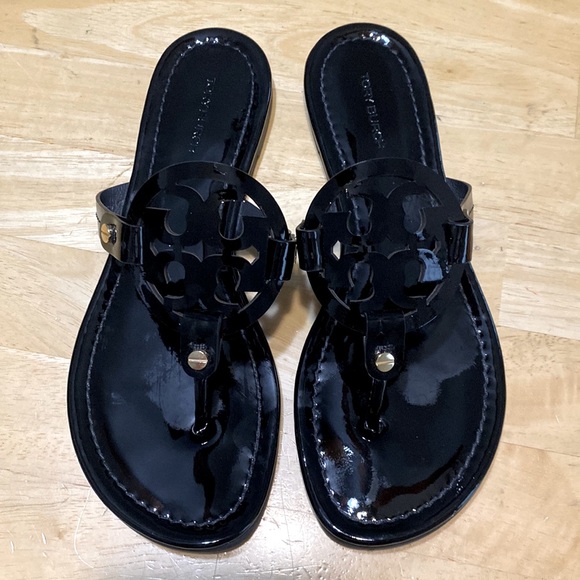 Tory Burch Shoes - Tory Burch miller sandals black patent leather